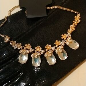 RSVP Special Occasion Gold and Clear Neckolace